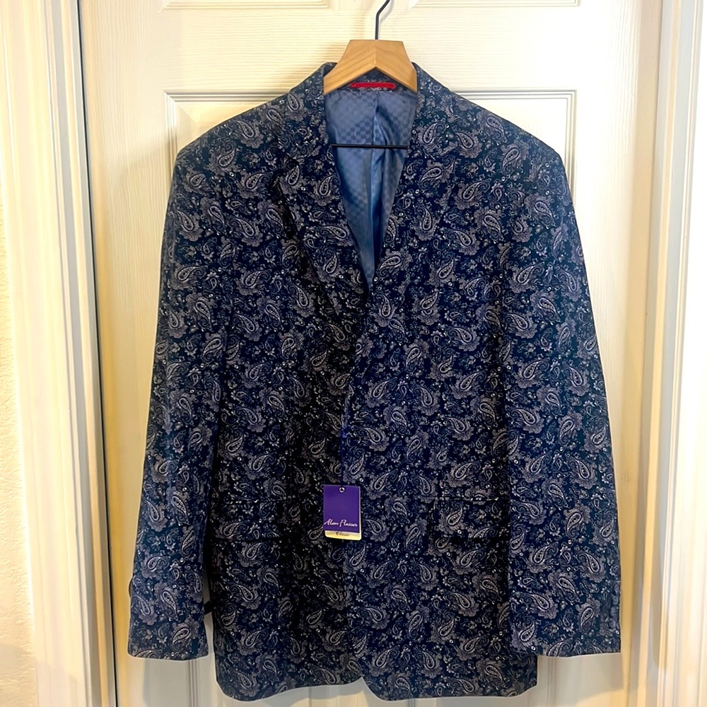 Alan Flusser Floral Paisley Sports Jacket Large Cotton Corduroy Blazer NWT